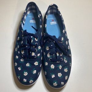 Keds Champion Draper James Navy Blue Floral sneakers Women's 6.5 Lace Up